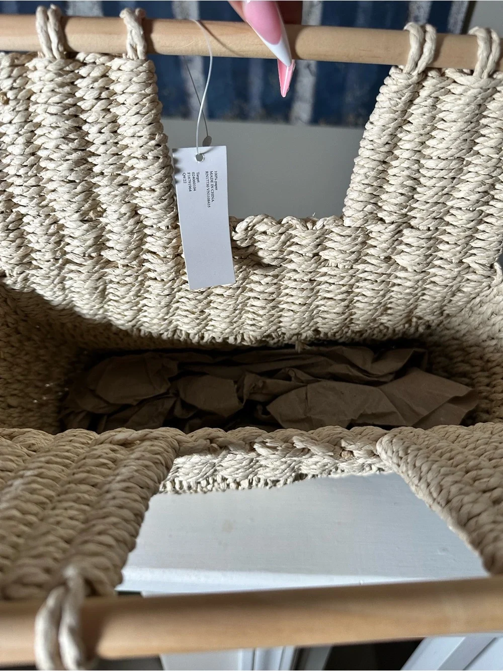 Target Natural Woven Straw Tote with Wooden Handles